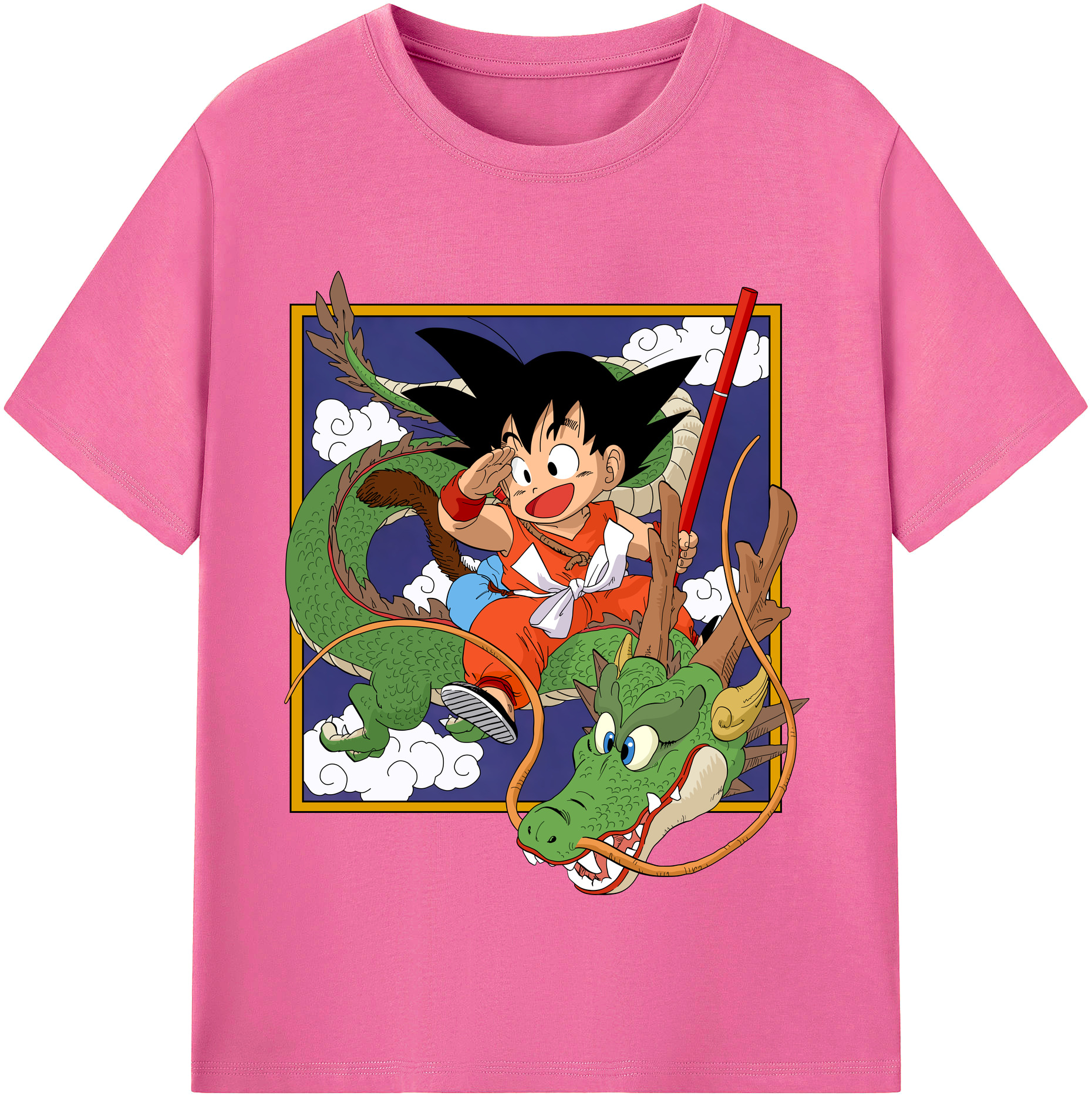 （画像用） ドラゴンボール 孫悟空（そん ごくう）Son Goku カカロット DRAGON BALL Kakarotto レディースカジュアルプリントTシャツ（綿100％）